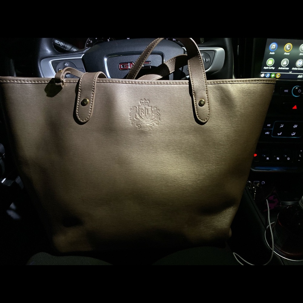 Authentic Ralph Lauren leather tote